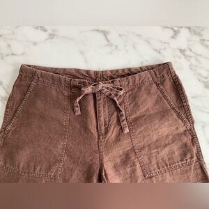 Brown Gap linen Capri pants with drawstring waist size Medium